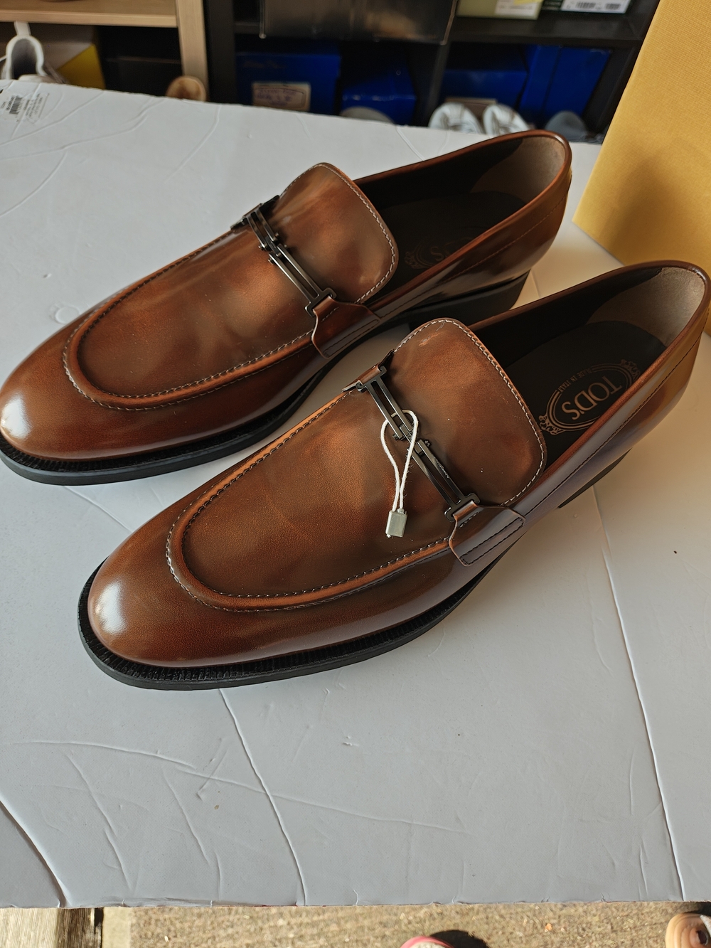 Tod's Cognac Leather Bit Loafers 13 NEW IN BOX - Picture 4 of 15